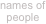names of people