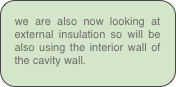 we are also now looking at external insulation so will be also using the interior wall of the cavity wall.